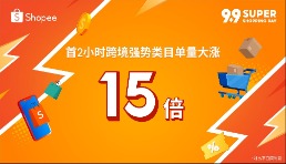 Shopee 9.9超级购物节来袭，首2小时跨境强势类目单量大涨15倍